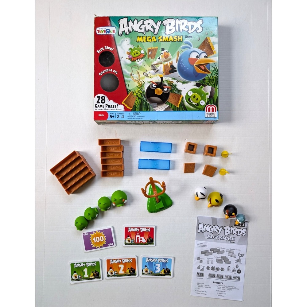 Angry Birds Mega Smash Game Toys R Us Exclusive 99% Complete READ Mattel Rovio